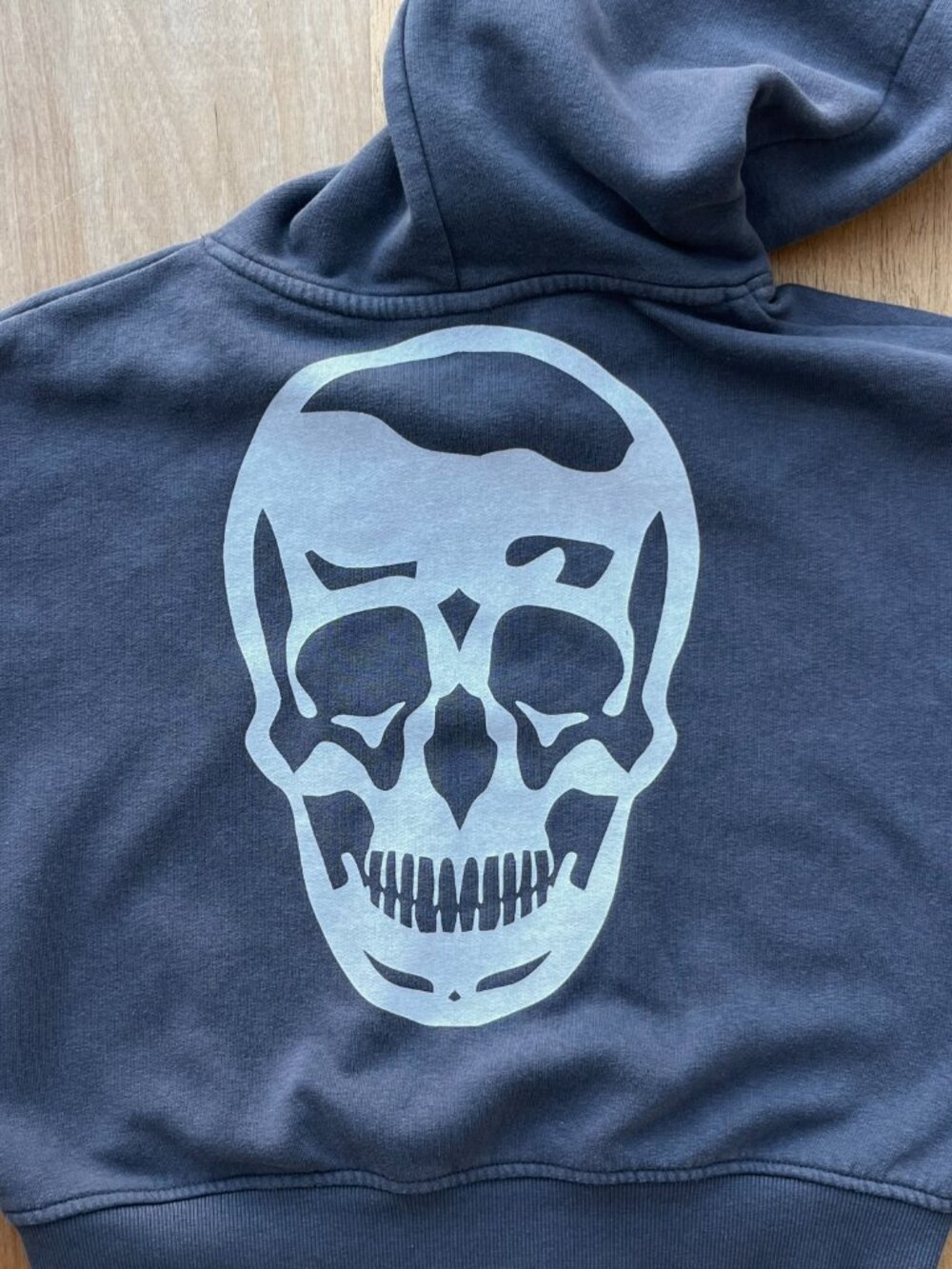 GYMREAPERS SKULL CROPPED FULL ZIP HOODIE Women’s sz S Gray Gym